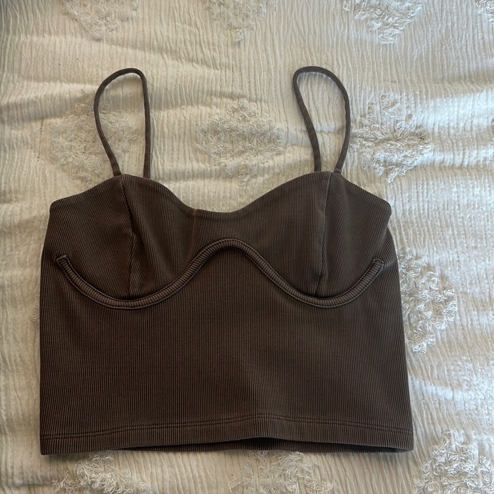 ribbed brown tank top from Forever 21, size M